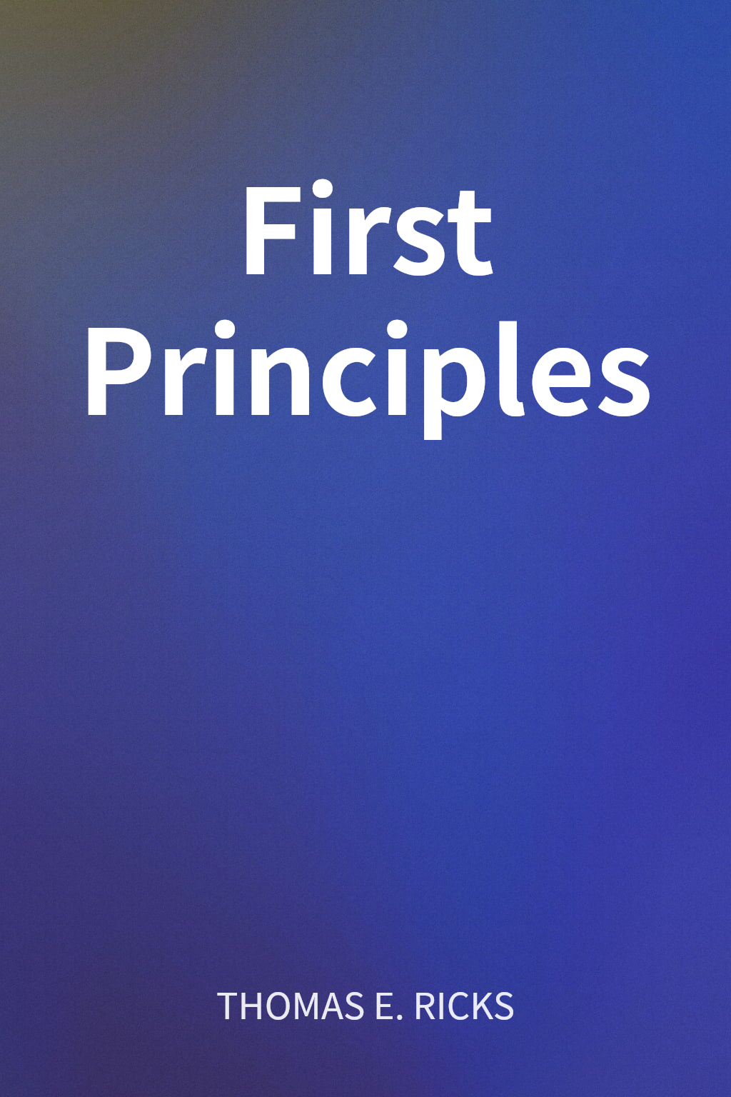 First Principles cover