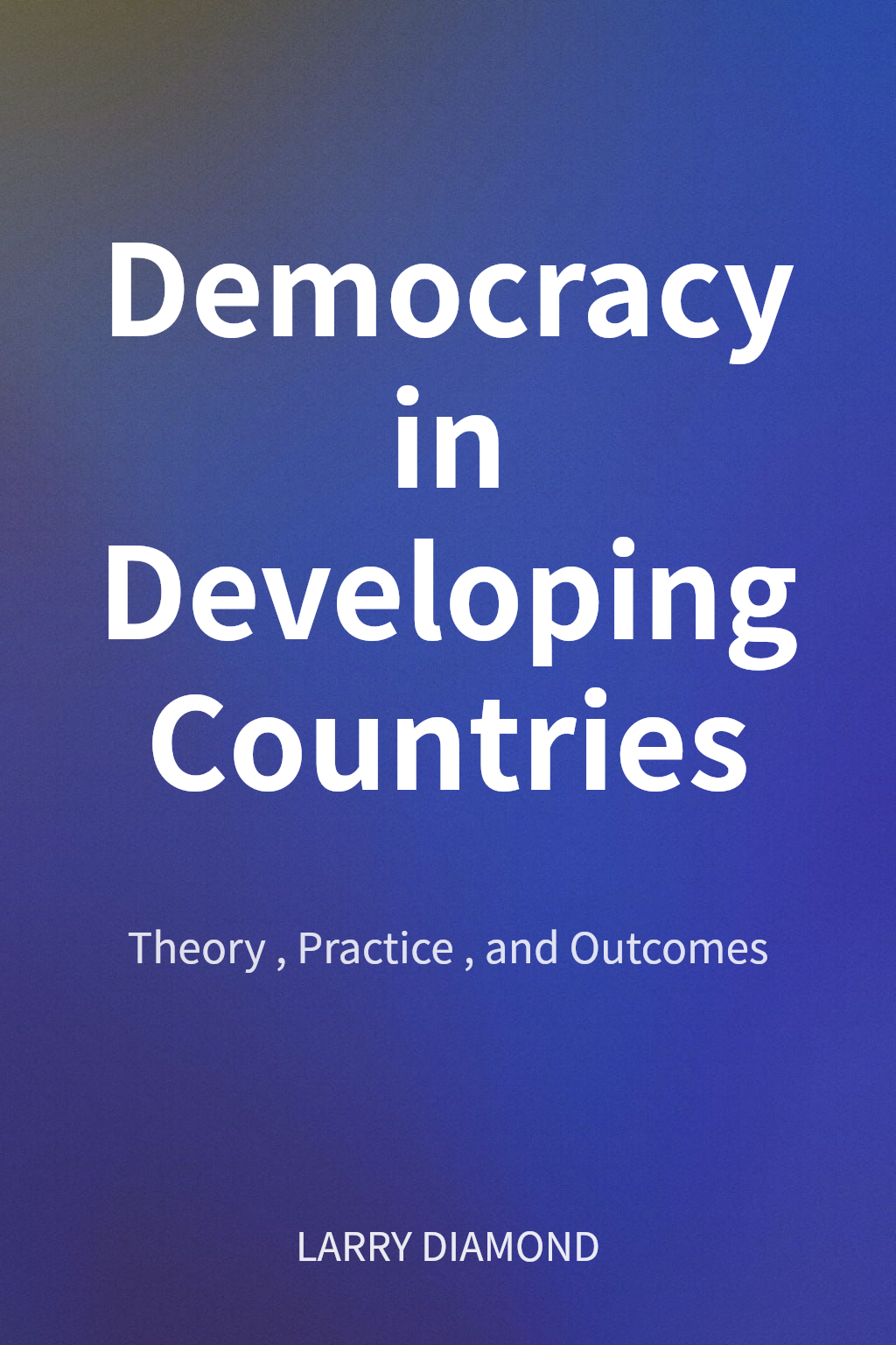 Democracy in Developing Countries cover