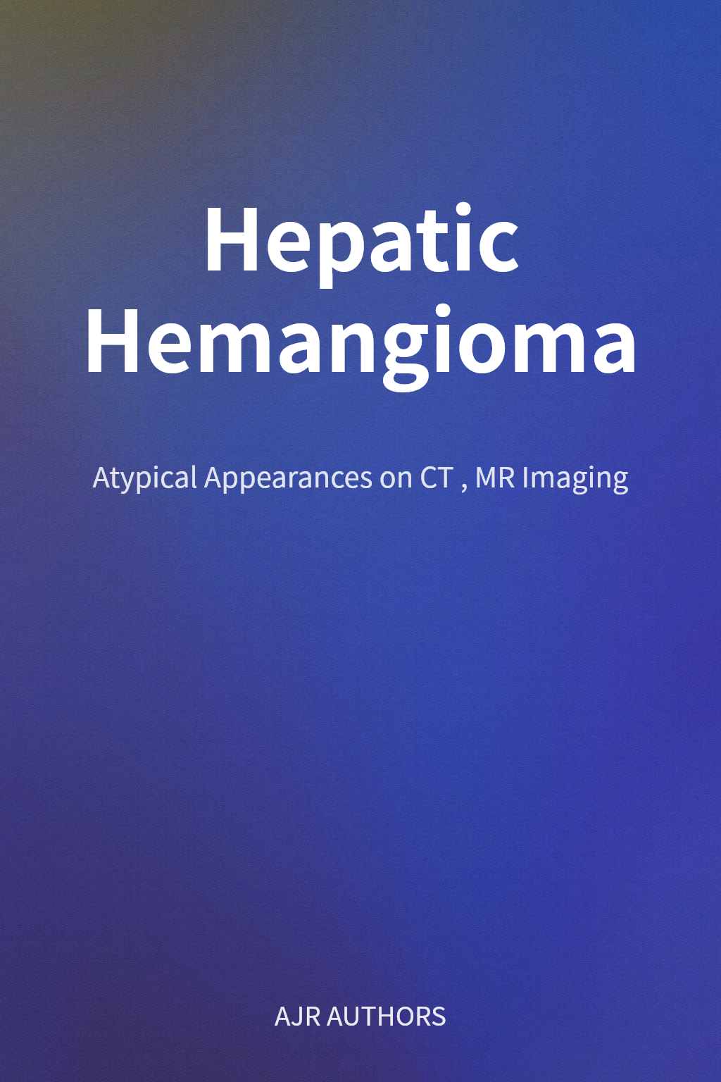Hepatic Hemangioma cover