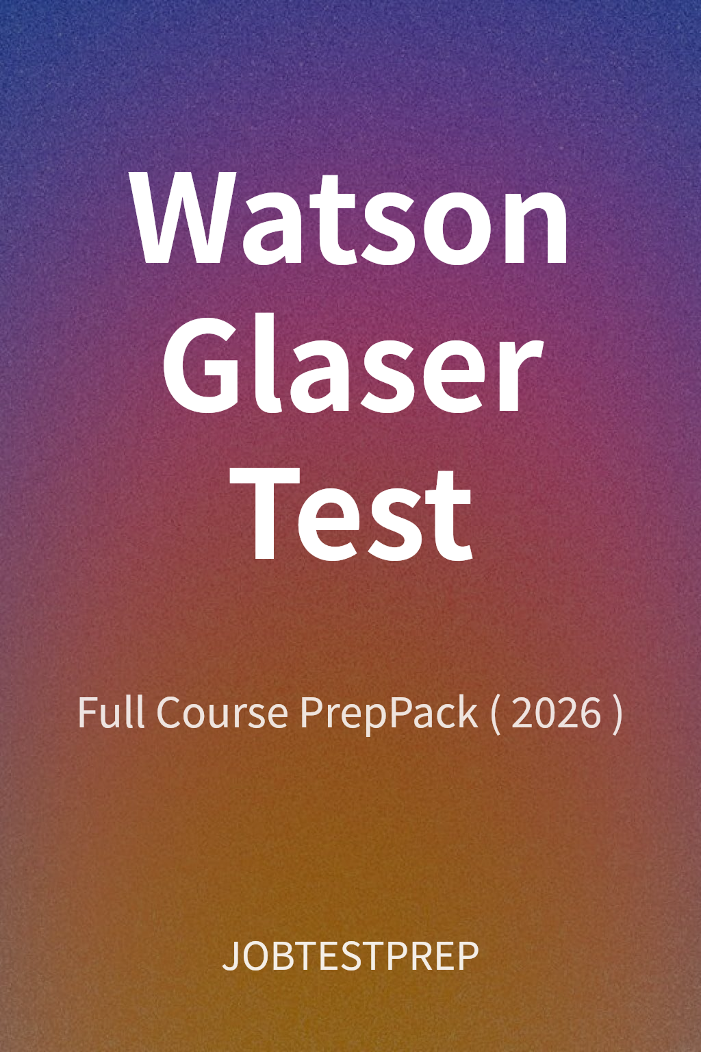 Watson Glaser Test cover