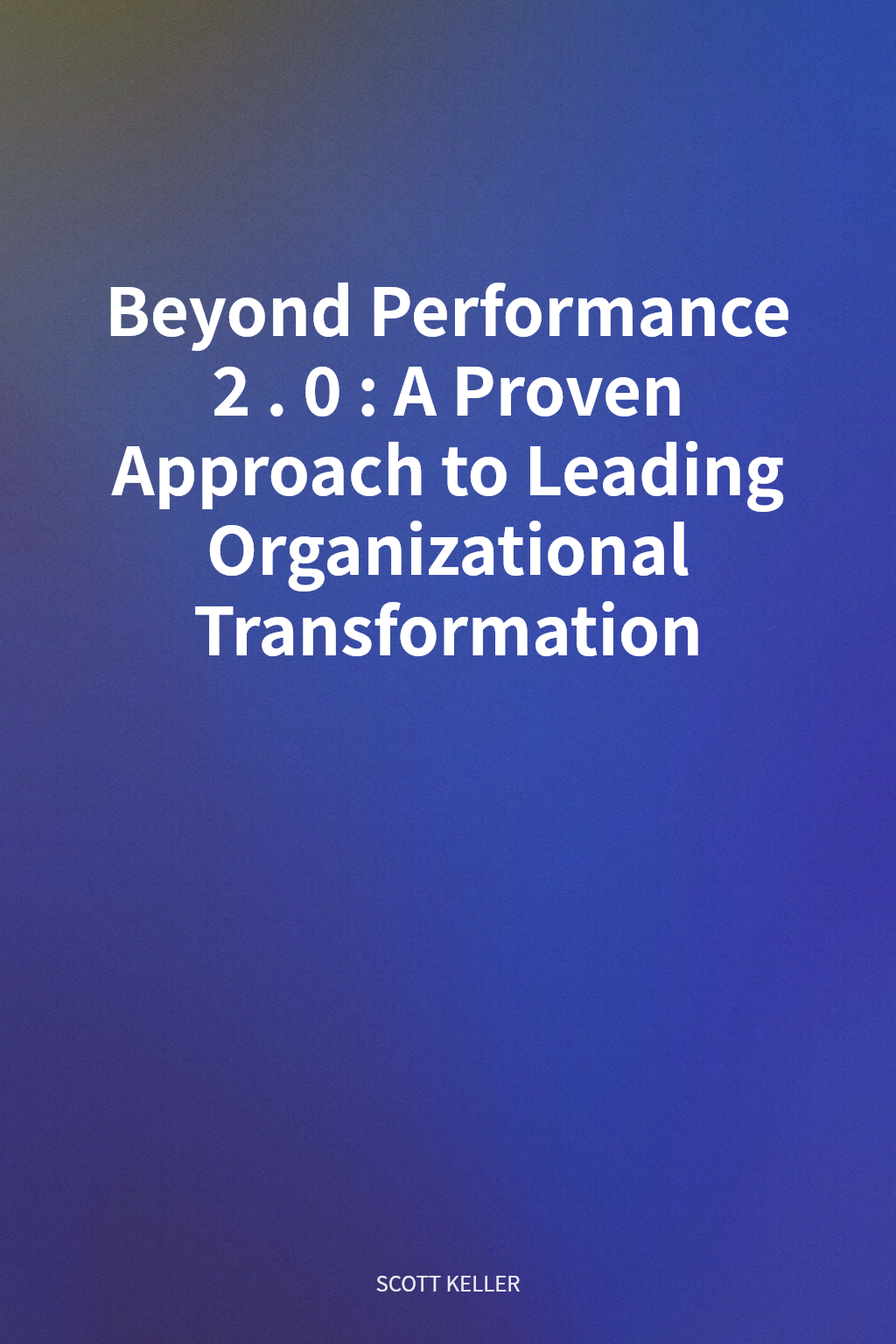 Beyond Performance 2.0: A Proven Approach to Leading Organizational Transformation cover