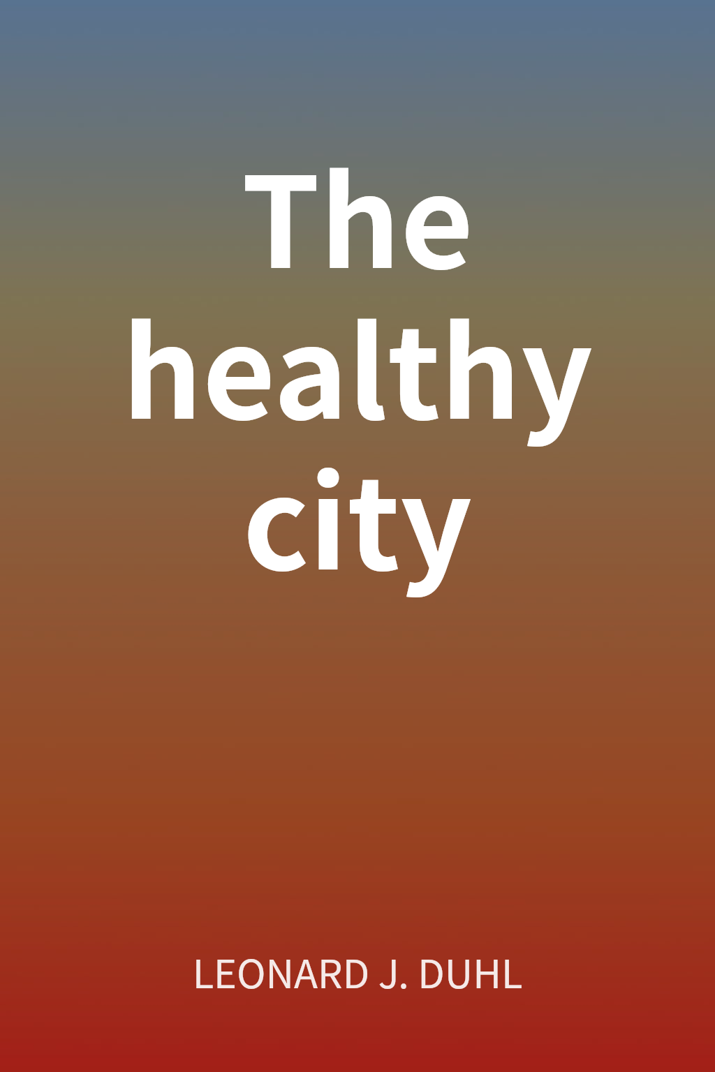The healthy city cover