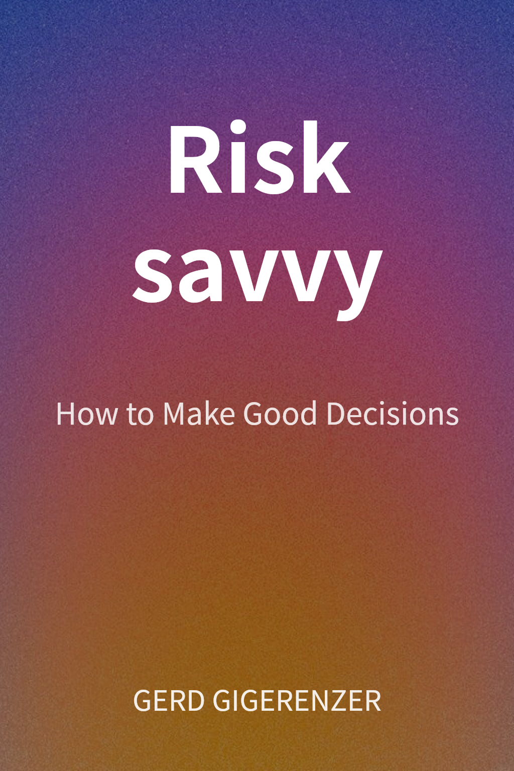 Risk savvy 封面