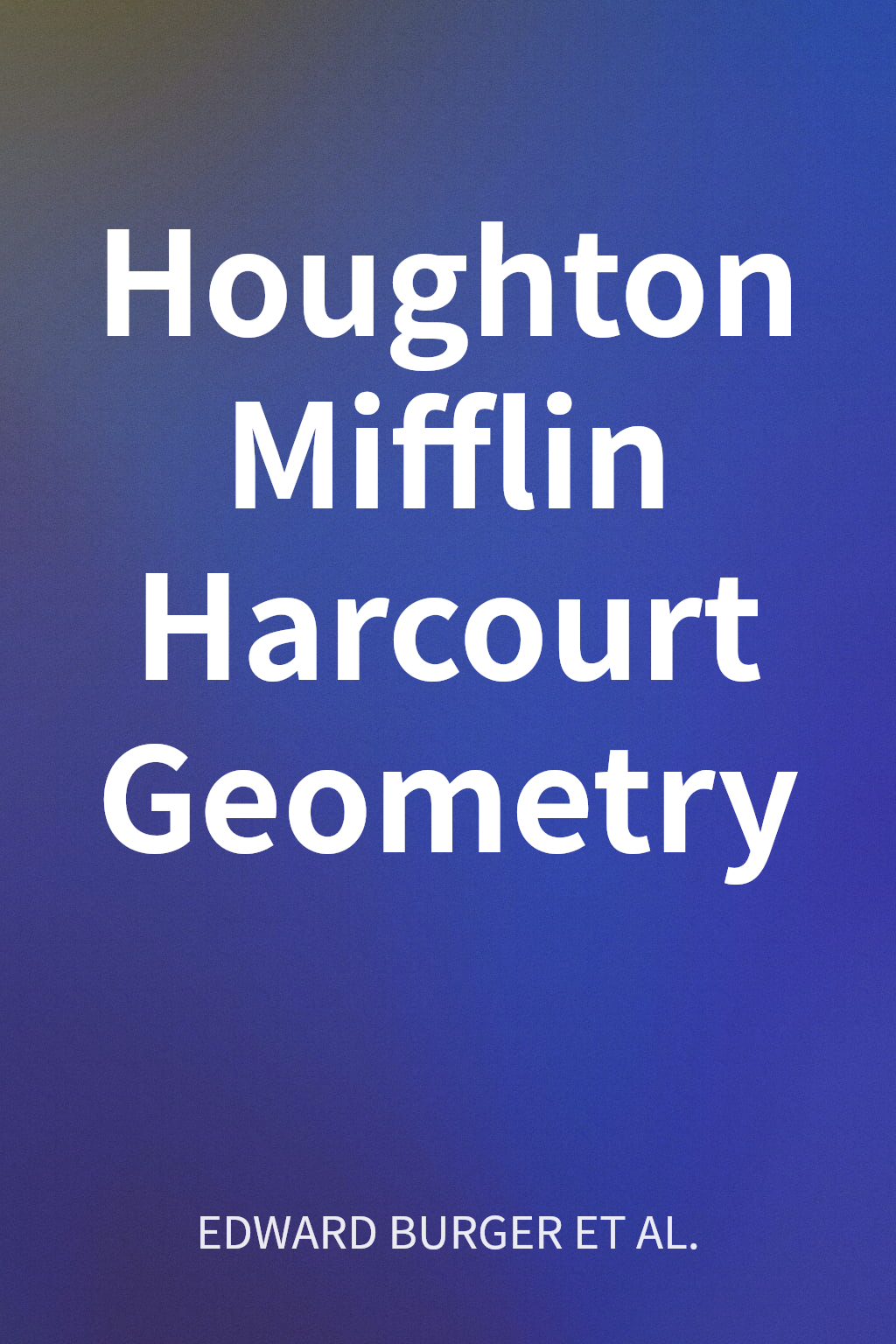 Houghton Mifflin Harcourt Geometry cover