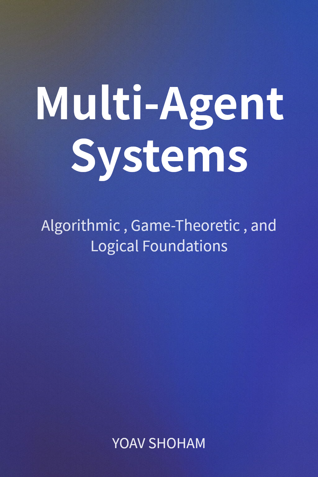 Multi-Agent Systems cover