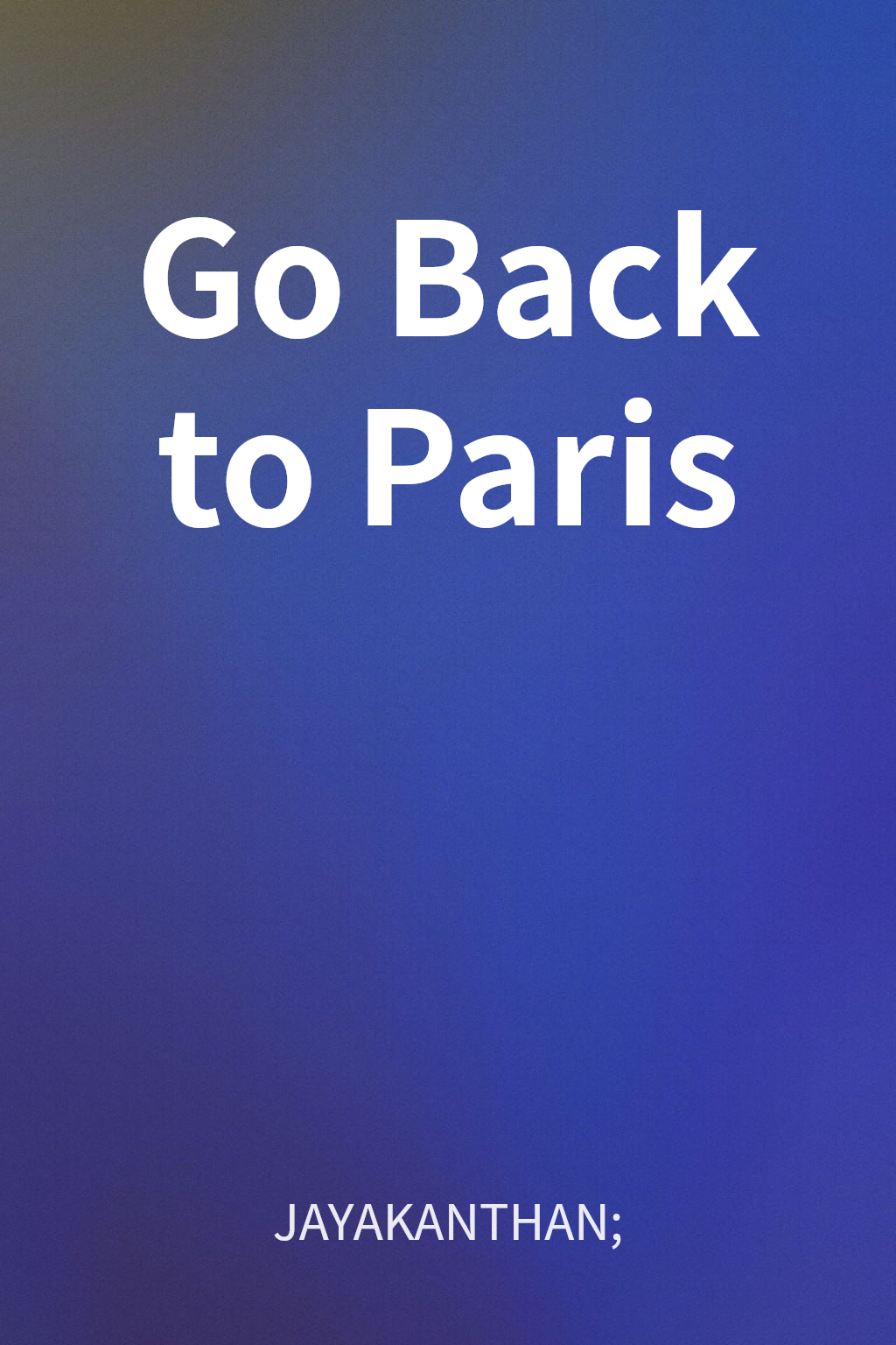Go Back to Paris cover