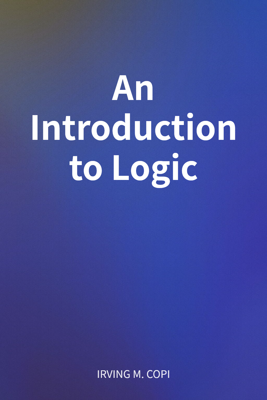 An Introduction to Logic cover