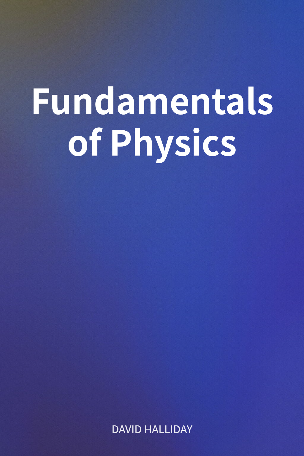 Fundamentals of Physics cover