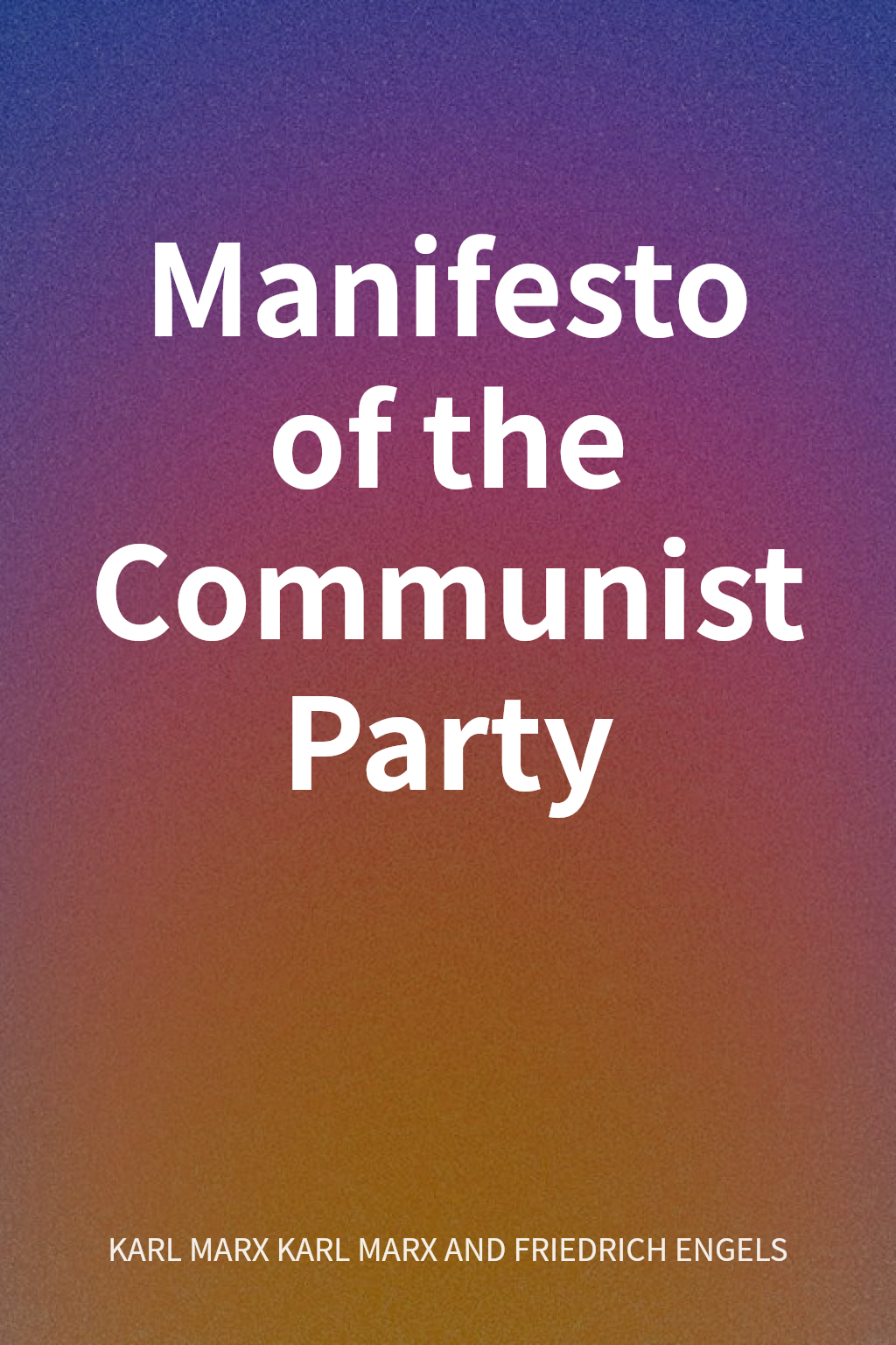 Manifesto of the Communist Party cover