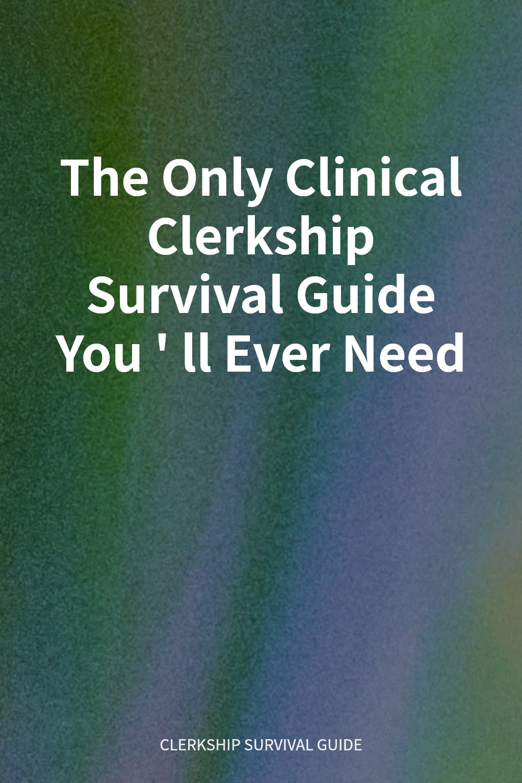 The Only Clinical Clerkship Survival Guide You'll Ever Need cover