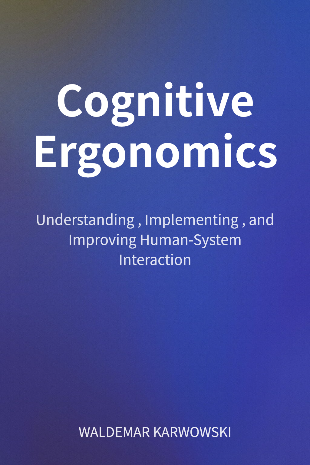 Cognitive Ergonomics cover