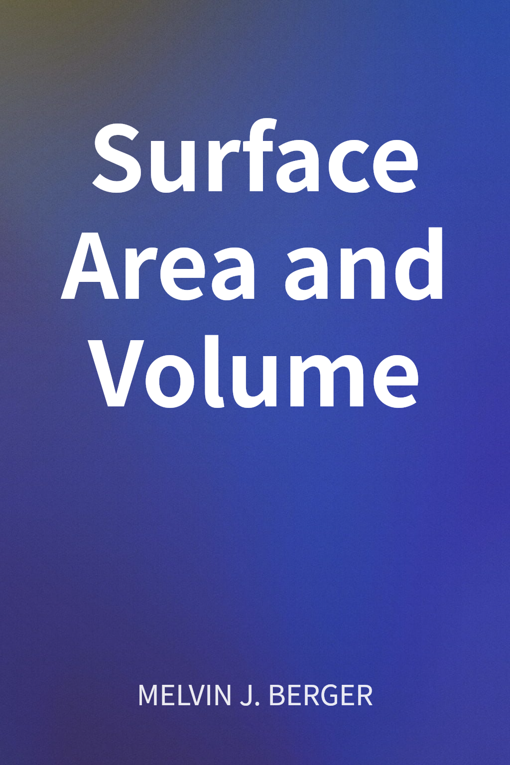 Surface Area and Volume cover