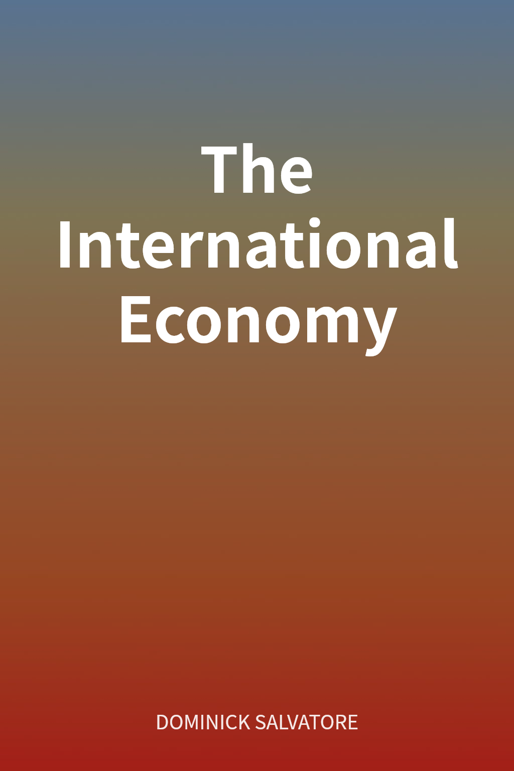 The International Economy cover
