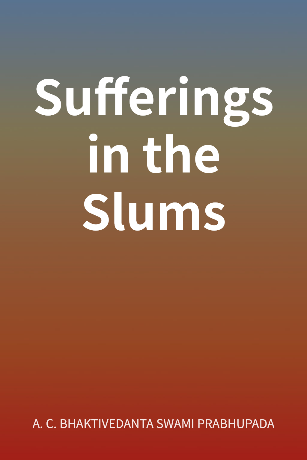 Sufferings in the Slums cover