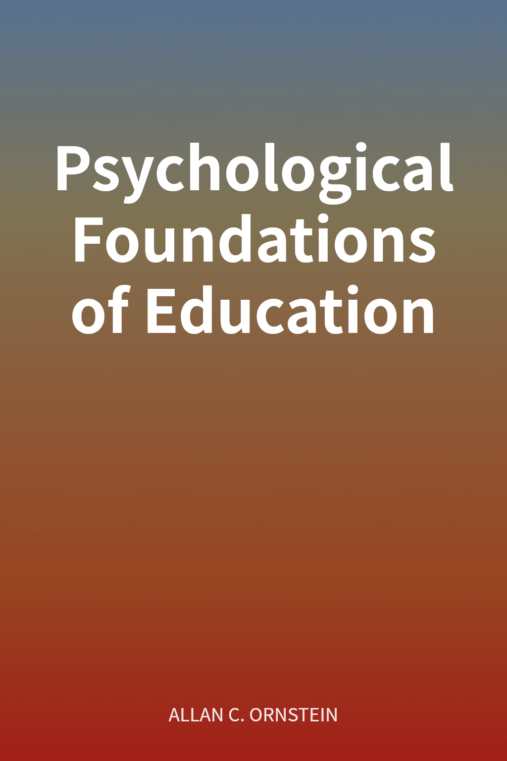 Psychological Foundations of Education cover