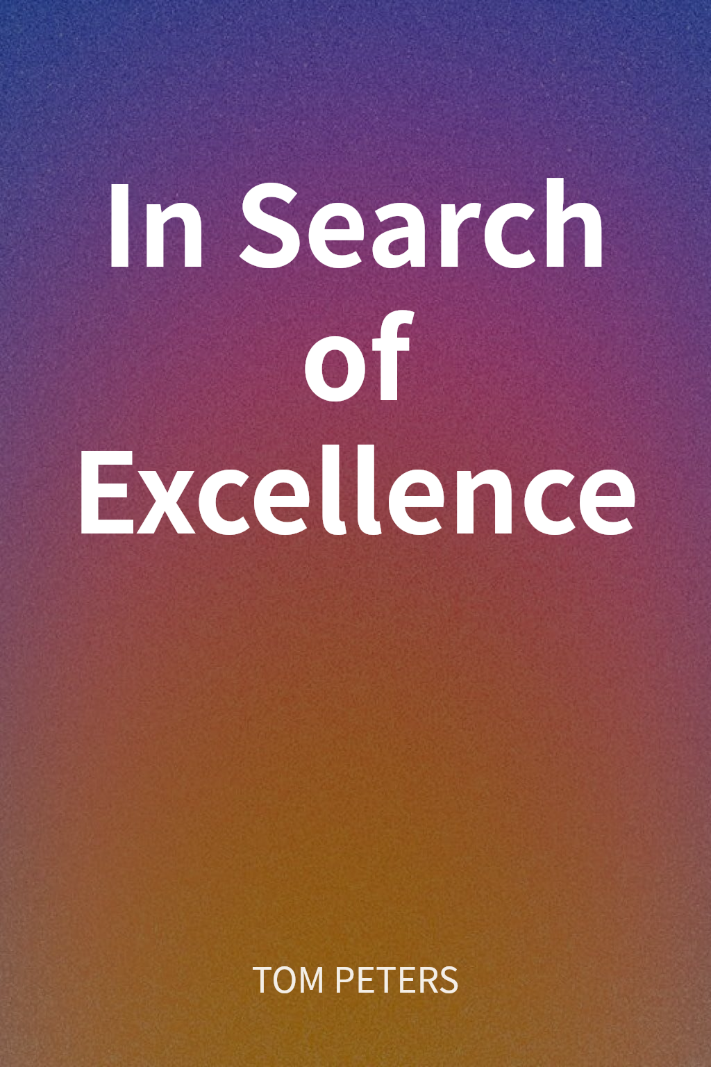 In Search of Excellence cover