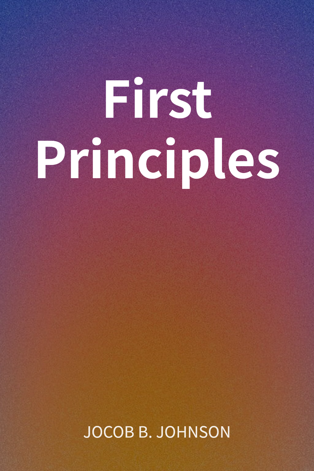 First Principles cover