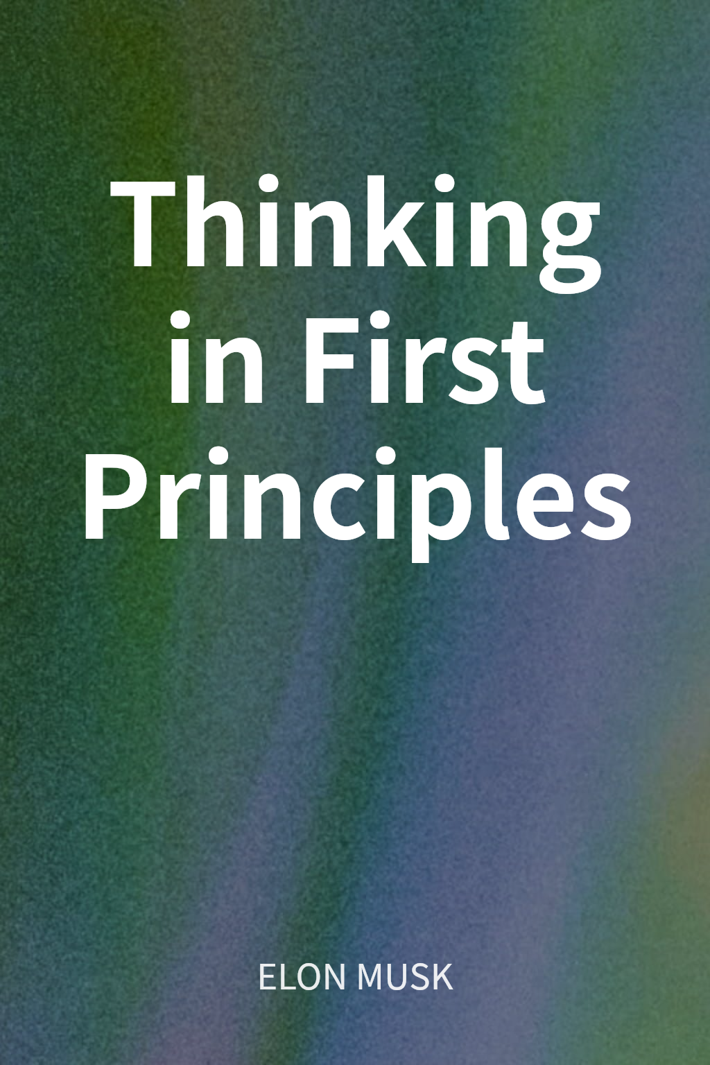 Thinking in First Principles cover