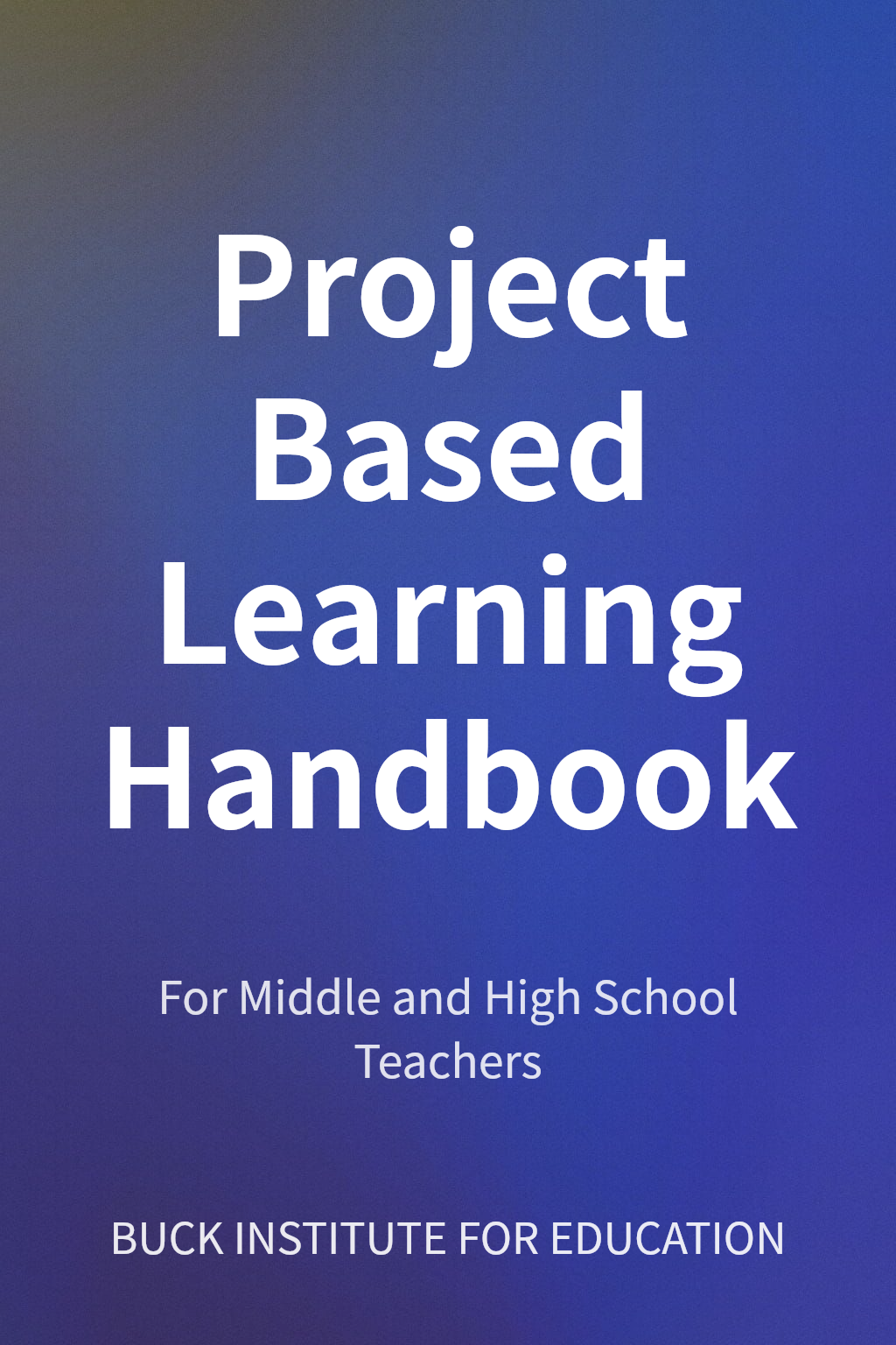 Project Based Learning Handbook cover