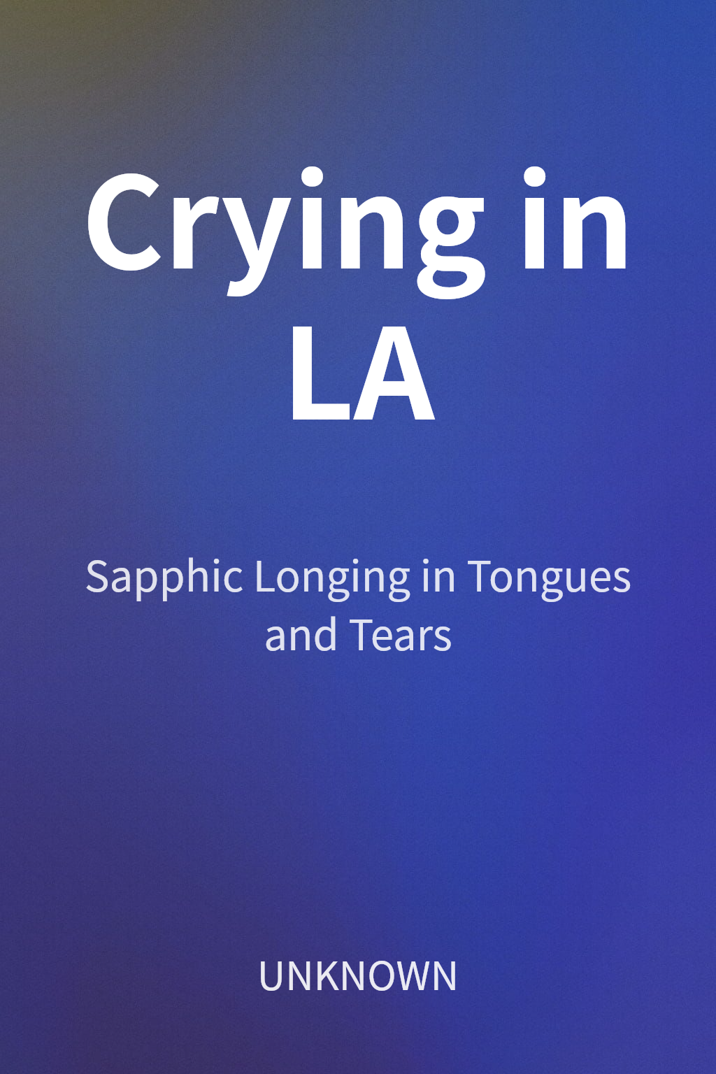 Crying in LA cover