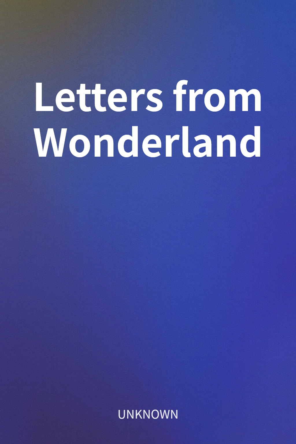 Letters from Wonderland cover