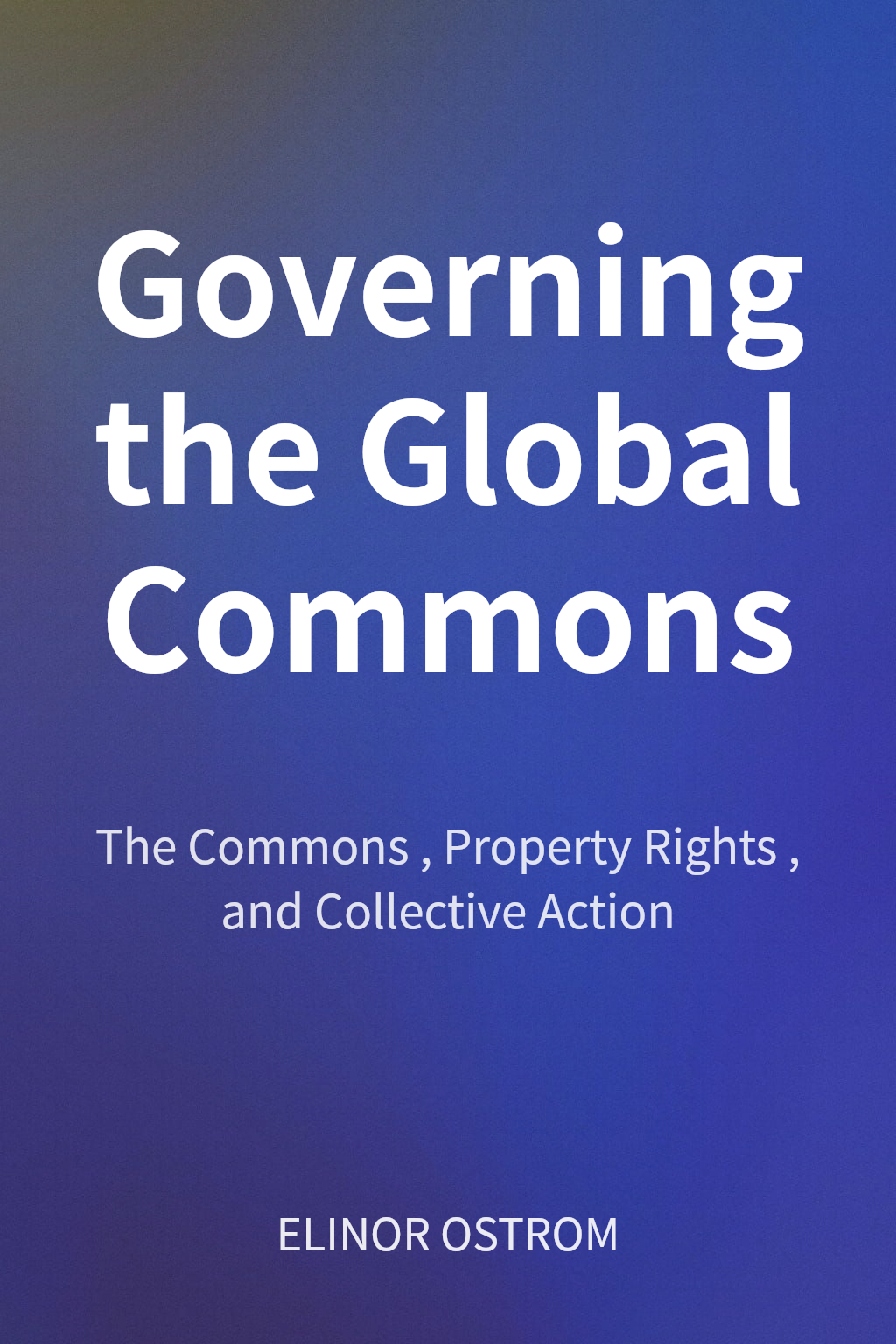 Governing the Global Commons cover