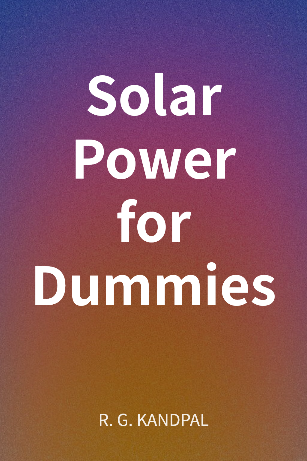 Solar Power for Dummies cover