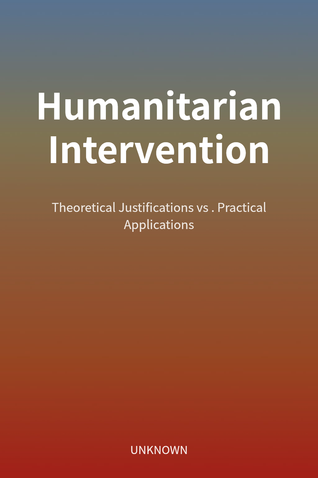 Humanitarian Intervention cover