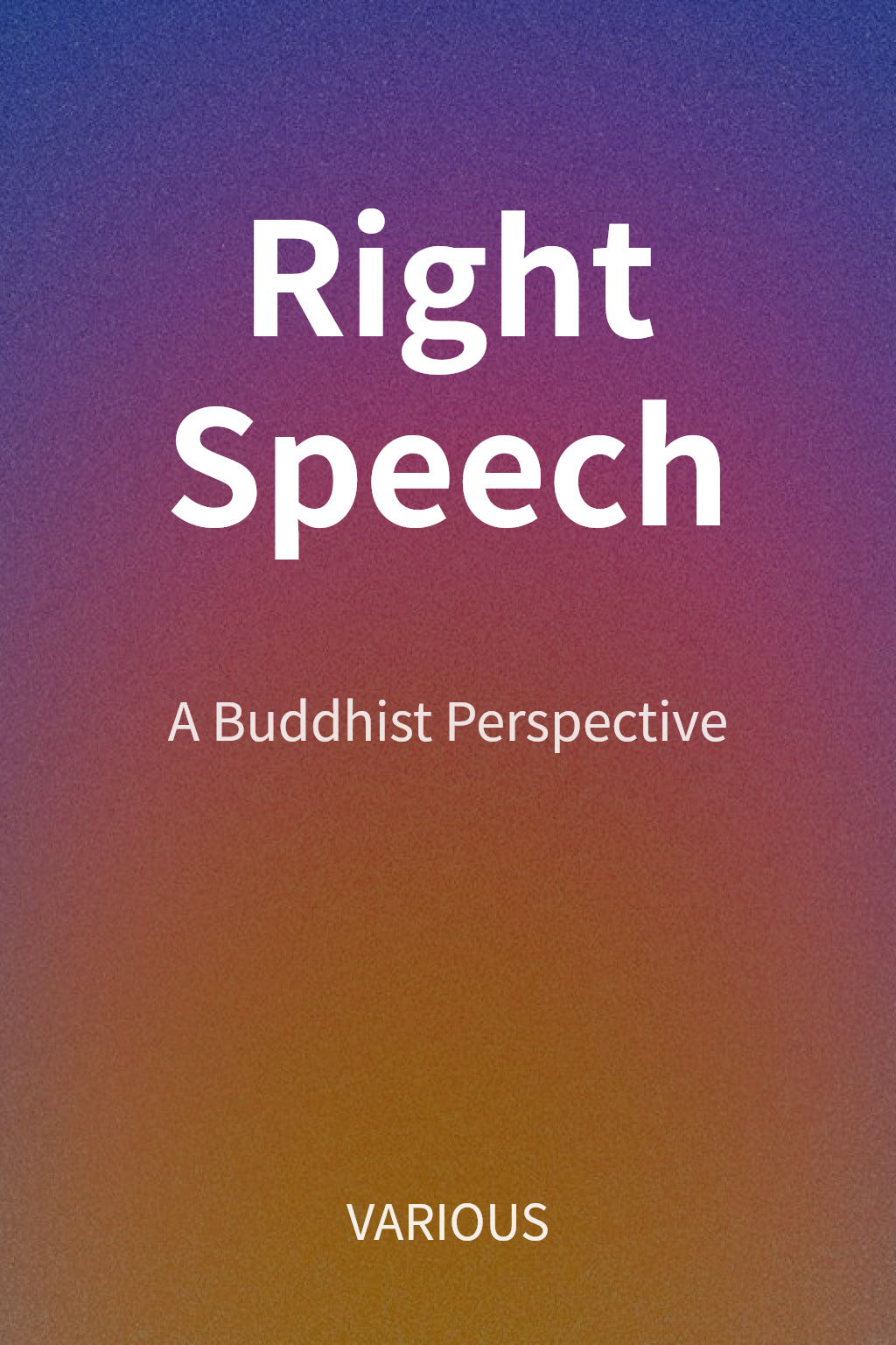 Right Speech cover
