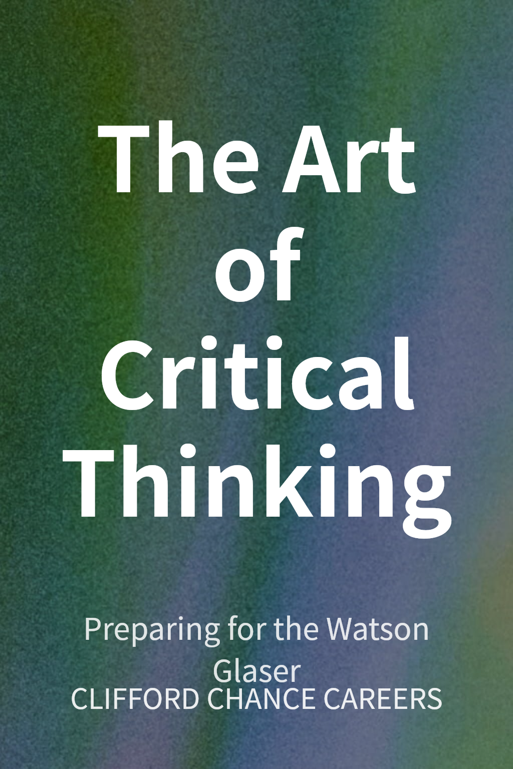 The Art of Critical Thinking cover