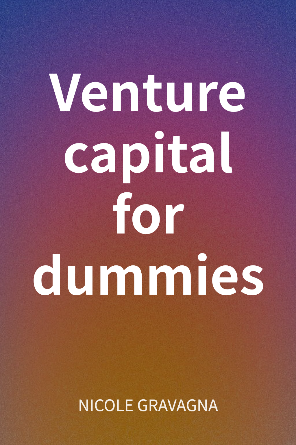 Venture capital for dummies cover