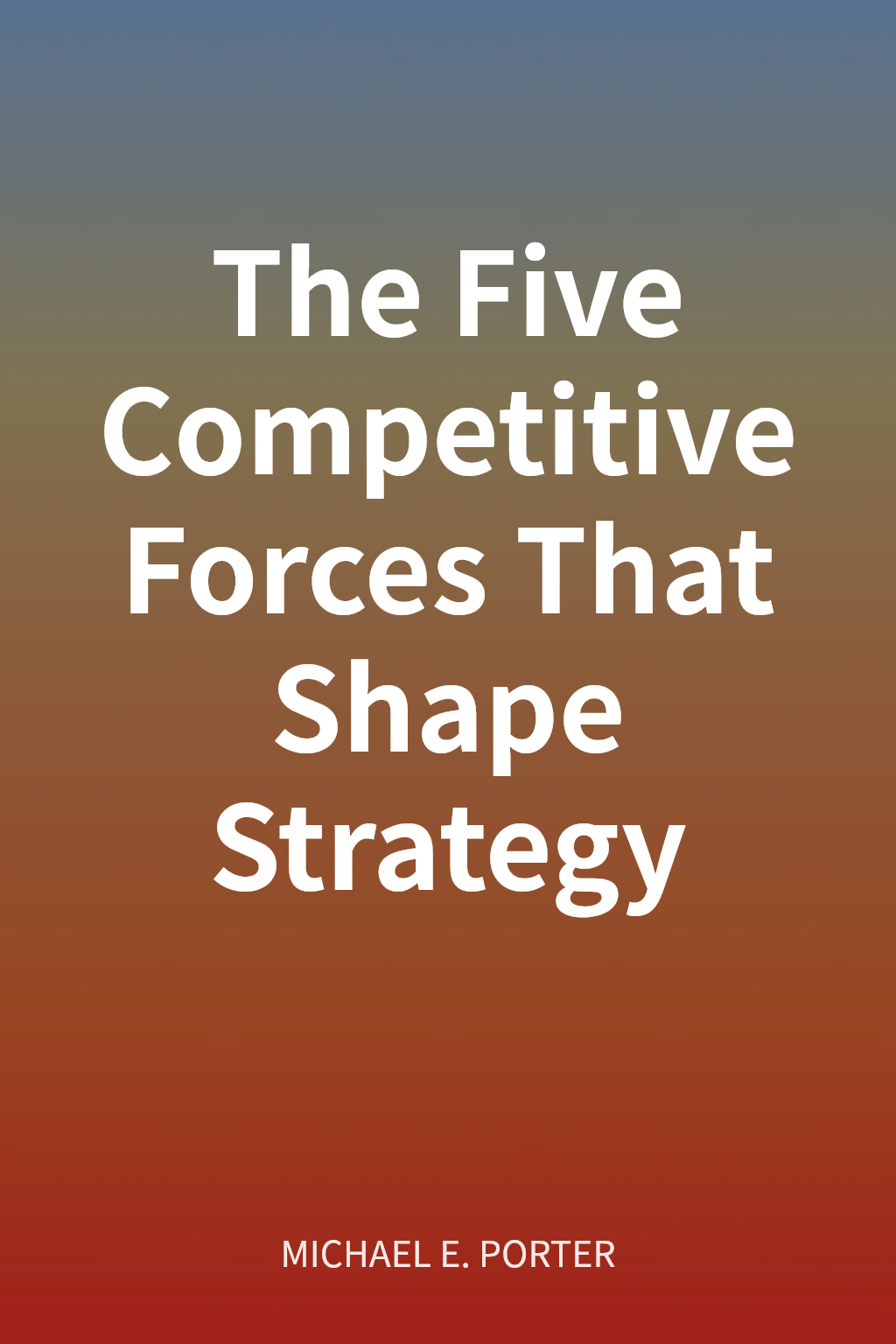 The Five Competitive Forces That Shape Strategy cover
